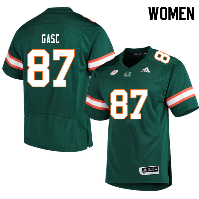 Women #87 Matias Gasc Miami Hurricanes College Football Jerseys Sale-Green